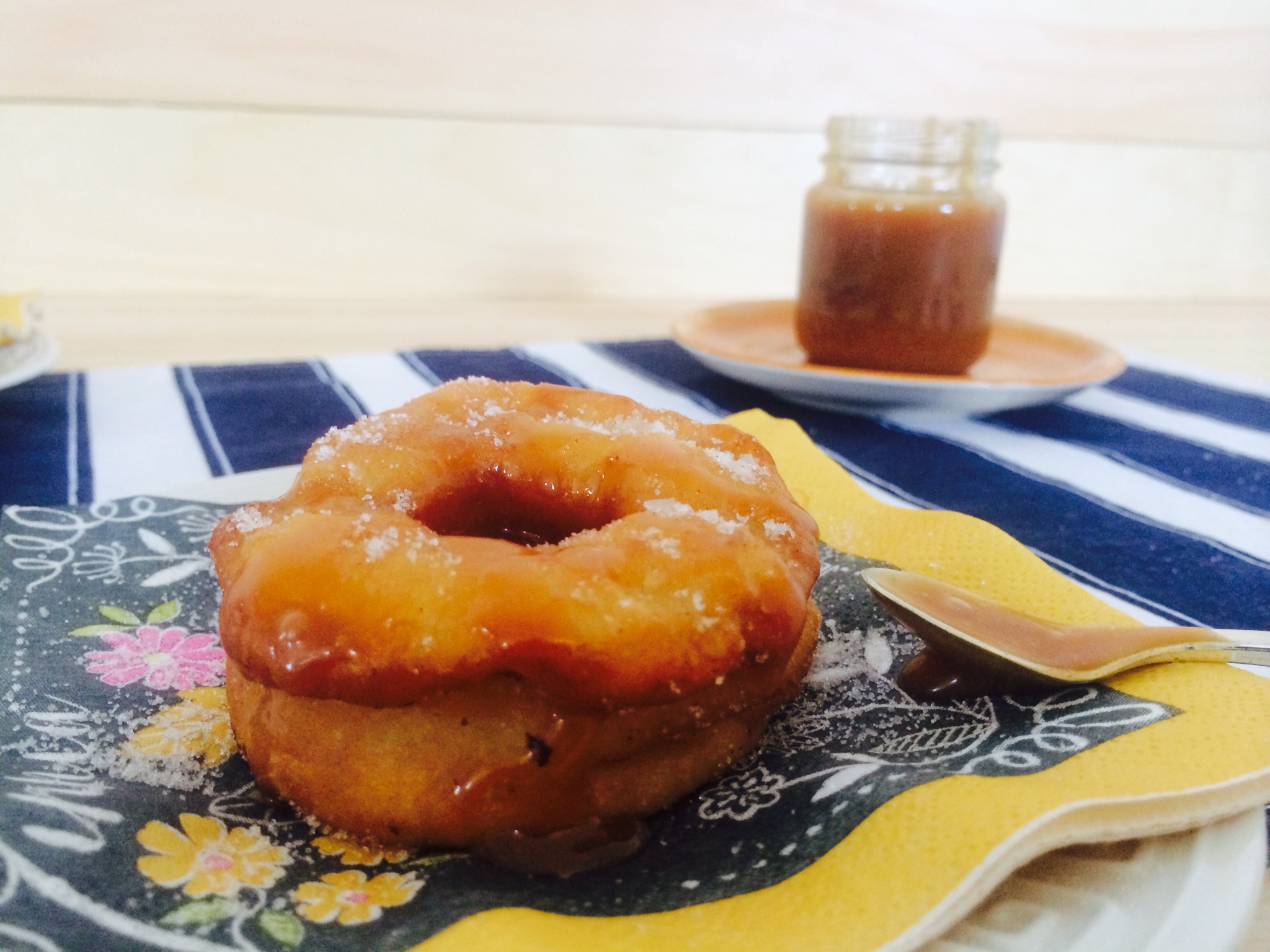 Apple Fritter Rings w Cinnamon Sugar and Salted Caramel
