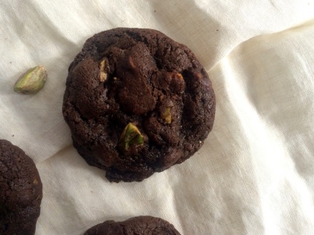 Double Chocolate Chip Cookies with Pistachios